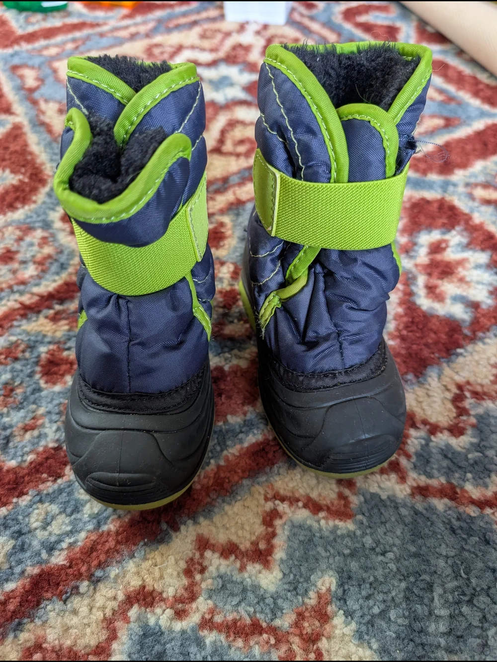 Kamik Snowbug Navy and Neon Green Winter Boots
